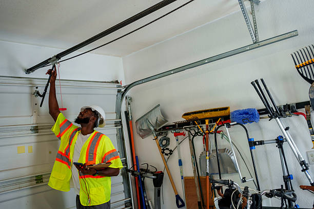Professional Garage Door Panel Replacement technician working in Robbins, NC